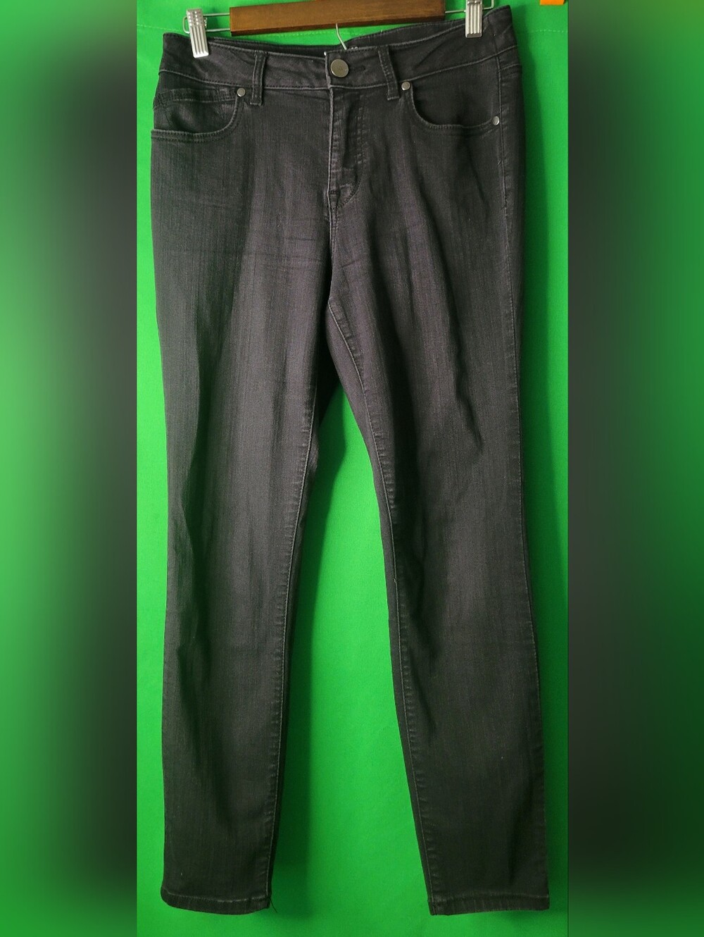 1822 Black Denim Women Skinny Ankle Straight Leg Jeans Sz 8 59913 Stretchy